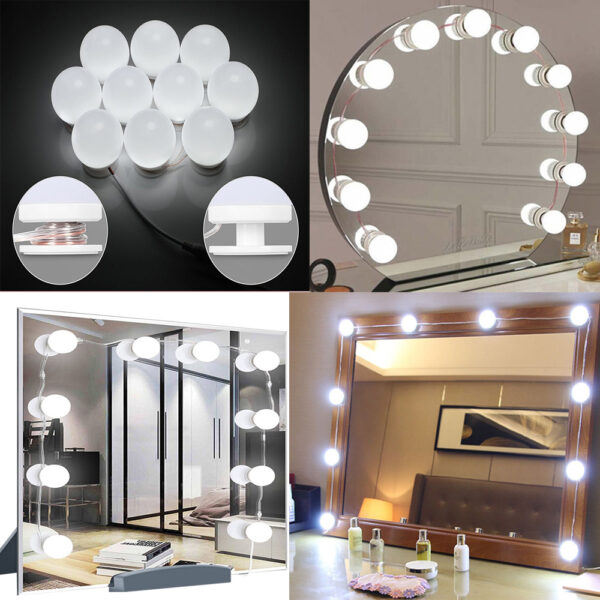 ⁦شريط لمبات المرايا LED: إضاءة ناعمة ولمسة جمالية لمرايتك⁩ - الصورة ⁦2⁩
