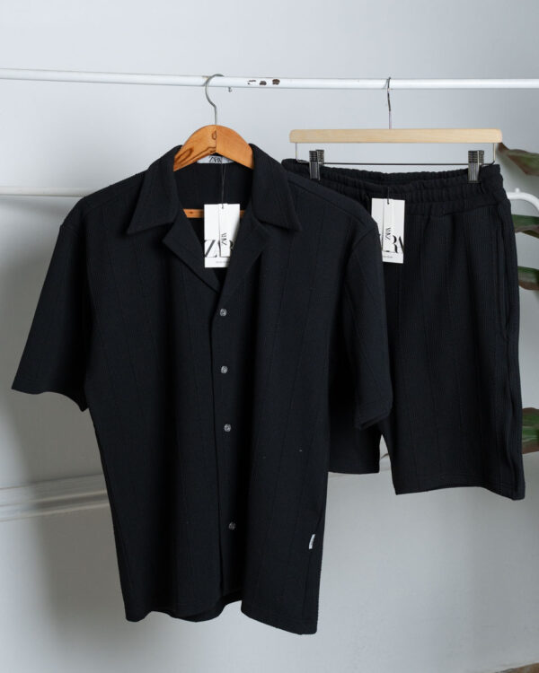 ⁦Jakar Suit طقم قميص وشورت رجالي – ستايل عصري بلمسة ZARA الأنيقة⁩ - الصورة ⁦4⁩